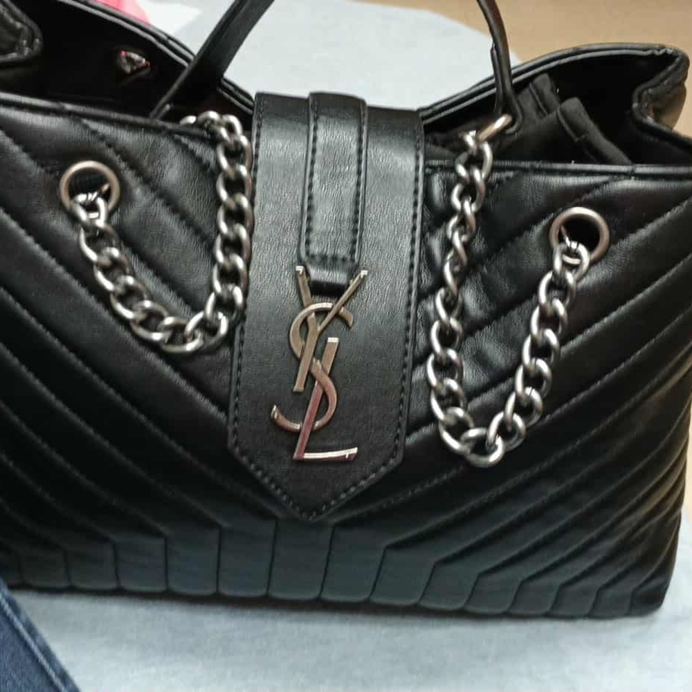 Yves Saint Laurent Black Quilted Chain Shoulder Bag